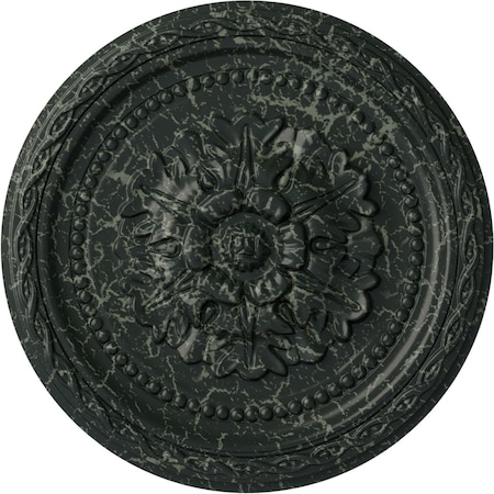 Ekena Millwork Palmetto Ceiling Medallion, Hand-Painted Painted Turtle Crackle, 11 1/2"OD x 1"P CM11PAPTC